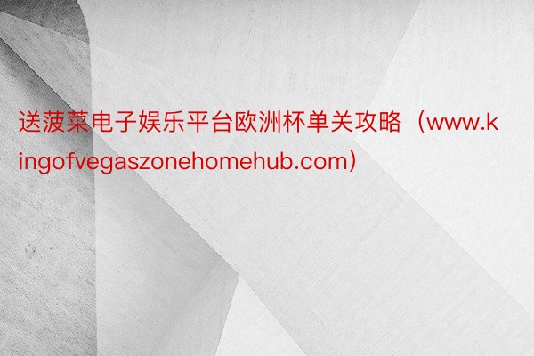 送菠菜电子娱乐平台欧洲杯单关攻略（www.kingofvegaszonehomehub.com）